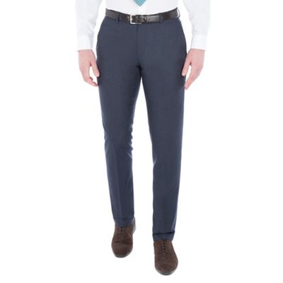 Navy textured tailored trouser